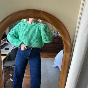 Zara Cropped Green Sweater
